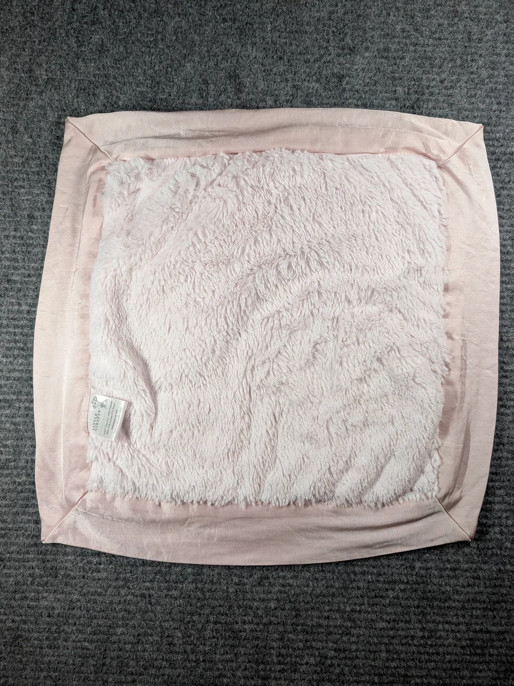 Little Giraffe Chenille Satin & Plush Mini Blankey, Light Pink Lovey Blankey